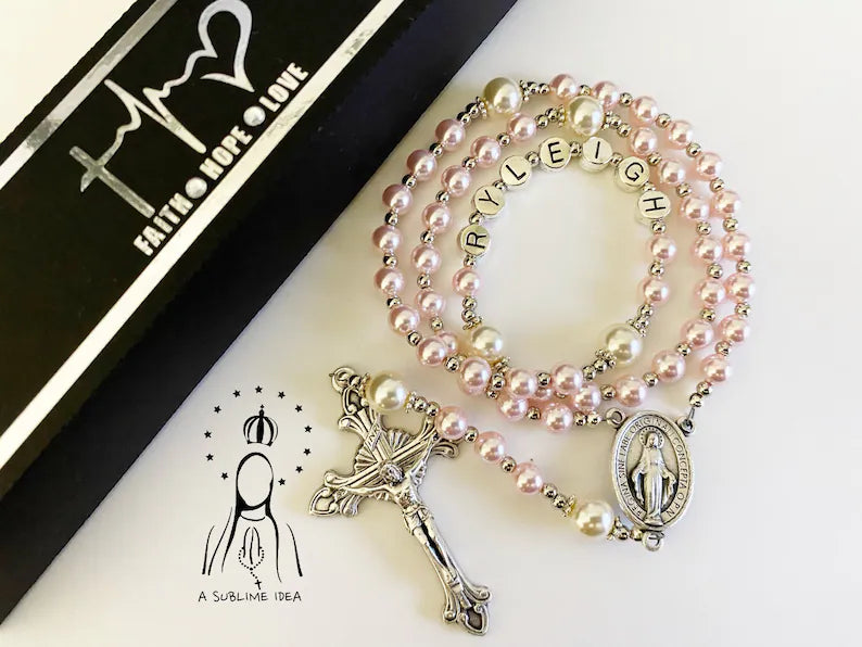 Personalized Rosary | Custom Handmade Rosary with Name Beads – ASUBLIMEIDEA