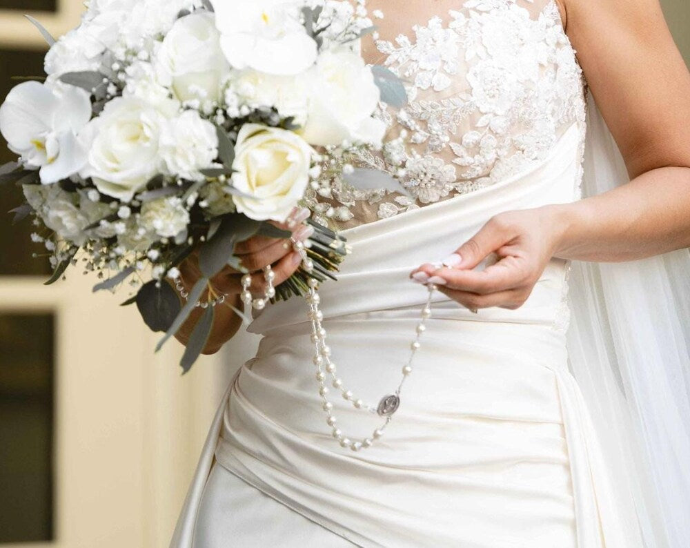 Wedding Rosary | Bride Rosary | Bouquet Rosary | Handmade Rosary | Catholic Rosary - ASUBLIMEIDEA